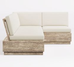 Indio Eucalyptus Modern Platform 3-Piece Outdoor Sectional (90")