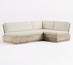 Indio Eucalyptus Modern Platform 3-Piece Outdoor Sectional (90")