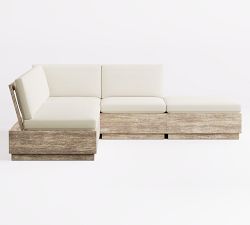 Indio Eucalyptus Modern Platform 4-Piece Outdoor Sectional (95")