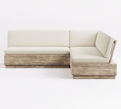 Indio Eucalyptus Modern Platform L-Shaped 3-Piece Outdoor Sectional (90")