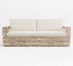 Indio Eucalyptus Modern Platform Outdoor Sofa (77")