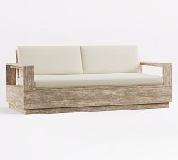 Indio Eucalyptus Modern Platform Outdoor Sofa (77")