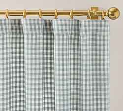 Open Box: Blaine Check Curtain (50"W x 84"L) - Light Blue