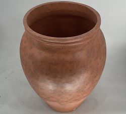 Open Box: Sienna Fiber Stone Outdoor Planter, Large Urn (19.75"D x 24"H) - Terracotta
