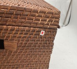 Open Box: Tava Handwoven Lidded Basket, Large (21.75"W x 12"H) - Honey