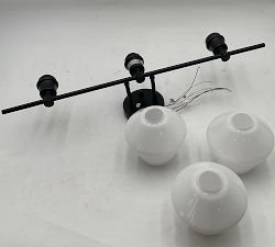 Open Box: Tolari Triple Sconce (28") - Black, Frosted White Glass