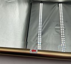 Open Box: Vintage Rounded Rectangular Mirror, Large (23"W x 35"H) - Vintage Brass