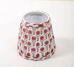 Open Box: Maison Maison Pleated Block Print Shade (3.75"W x 5.5"D x 5"H) - Sundari Plum