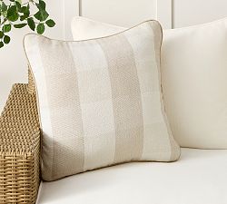 Open Box: Sawyer Check Outdoor Pillow, 22" - Sand
