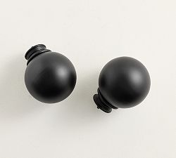 Open Box: Standard Ball Finial (1.50" Diam), Set of 2 - Matte Black 