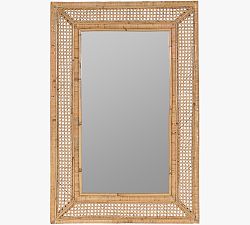 Open Box: Ash Rattan Rectangular Mirror (24"W x 36"H) - Natural