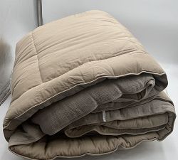Open Box: European Flax Linen Waffle Comforter, King/Cal. King - Dark Flax