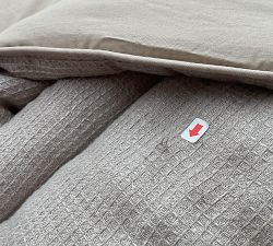 Open Box: European Flax Linen Waffle Comforter, King/Cal. King - Dark Flax