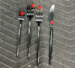Open Box: Gaze Stainless Steel 20-Piece Flatware Set - Gunmetal