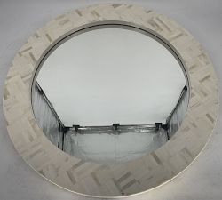 Open Box: Larsen Bone Round Wall Mirror (30"Dia)