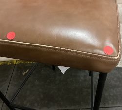Open Box: Maison Leather Bar Stool (30"H) - Maple Signature, Antique Bronze