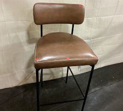 Open Box: Maison Leather Bar Stool (30"H) - Maple Signature, Antique Bronze