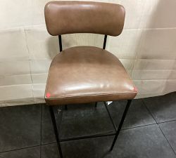 Open Box: Maison Leather Bar Stool (30"H) - Maple Signature, Antique Bronze