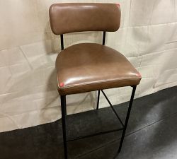 Open Box: Maison Leather Bar Stool (30"H) - Maple Signature, Antique Bronze