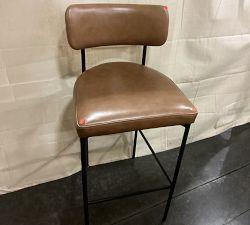 Open Box: Maison Leather Bar Stool (30"H) - Maple Signature, Antique Bronze
