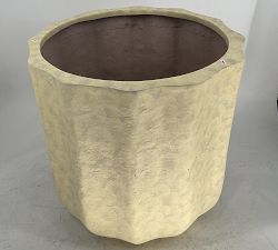 Open Box: Modern Rustic Fluted Outdoor Planter, X-Large (20"D  x 20"H) - White