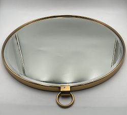 Open Box: Vintage Round Hanging Mirror (30"Dia) - Vintage Brass