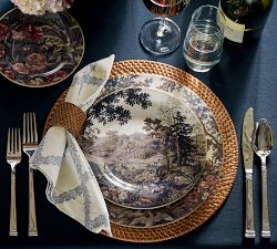 Kravet Folly Scenic Stoneware Salad Plates - Mixed Set of 4
