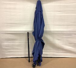 Open Box: 10' Rectangular Outdoor Umbrella with Aluminum Black Tilt Frame - Sunbrella®  Cobalt