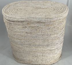 Open Box: Coil Double Hamper - Whitewash