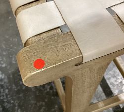 Open Box: Fenton Leather Backless Counter Stool (24.5") - Statesville Pebble, Seadrift