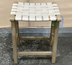 Open Box: Fenton Leather Backless Counter Stool (24.5") - Statesville Pebble, Seadrift