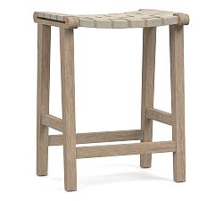 Open Box: Fenton Leather Backless Counter Stool (24.5") - Statesville Pebble, Seadrift