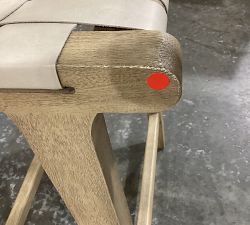 Open Box: Fenton Leather Backless Counter Stool (24.5") - Statesville Pebble, Seadrift