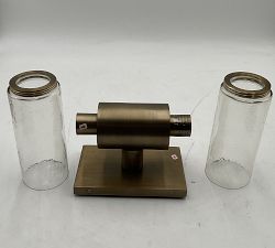 Open Box: Frances Double Tube Sconce (20") - Tumbled Brass