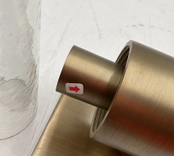 Open Box: Frances Double Tube Sconce (20") - Tumbled Brass