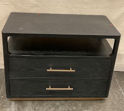 Open Box: Woodbury Nightstand (36") - Black, Rustic Gold Handles