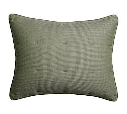Open Box: European Flax Linen Tufted Waffle Comforter Sham, Standard, Set of 2 - Loden