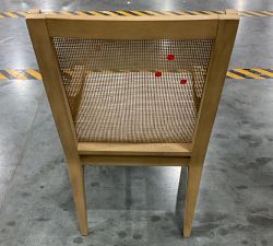 Open Box: Atwood Cane Dining Armchair - Performance Boucle Oatmeal, Seadrift