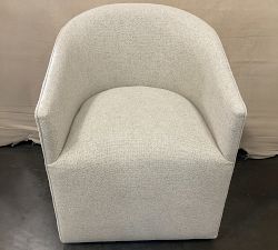 Open Box: Baldwin Upholstered Barrel Back Dining Armchair - Performance Boucle Oatmeal