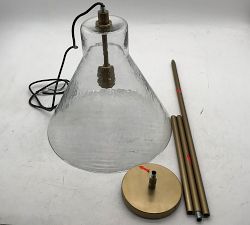 Open Box: Bridget Recycled Glass Flared Pendant, Small (14") - Tumbled Brass