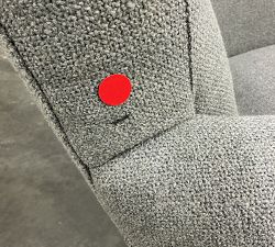 Open Box: Irving Roll Arm Upholstered Swivel Armchair without Nailheads (33") - Performance Boucle Metal