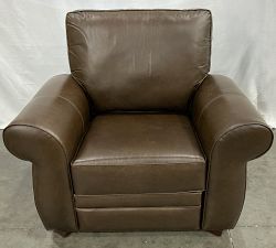 Open Box: Pearce Roll Arm Leather Recliner - Vintage Cocoa, Espresso