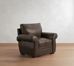 Open Box: Pearce Roll Arm Leather Recliner - Vintage Cocoa, Espresso