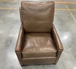 Open Box: Tyler Square Arm Leather Manual Recliner without Nailheads (41") - Gravel Chocolate, Espresso