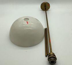 Open Box: Windham Dome Pendant (12") - Tumbled Brass, Alabaster