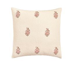 Open Box: Maisie Embroidered Chenille Sham, Euro - Neutral/Pink