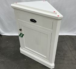 Open Box: Aubrey Modular Media Corner Cabinet Base (28.5"W x 36"H) - Dutch White