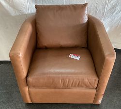 Open Box: Ayden Barrel Arm Swivel Armchair - Vintage Caramel