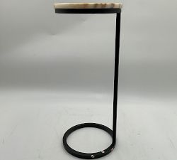 Open Box: Delaney Round C Table (10") - Bronze/Golden Calacatta Marble