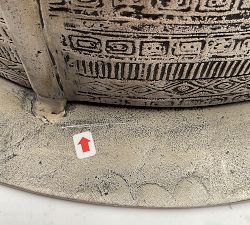 Open Box: Frog Drum Metal Outdoor Side Table, Small (12"Diam.) - Aged Brass